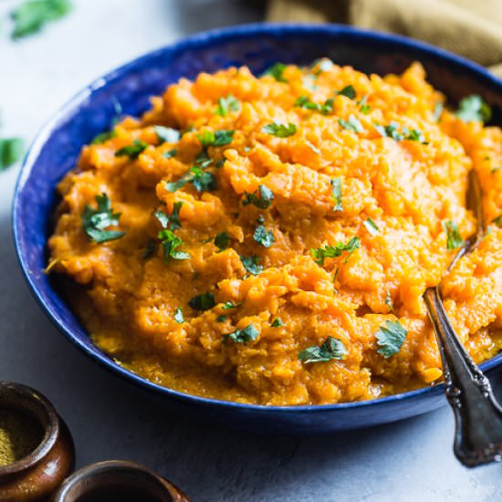 Curry Healthy Mashed Sweet Potatoes