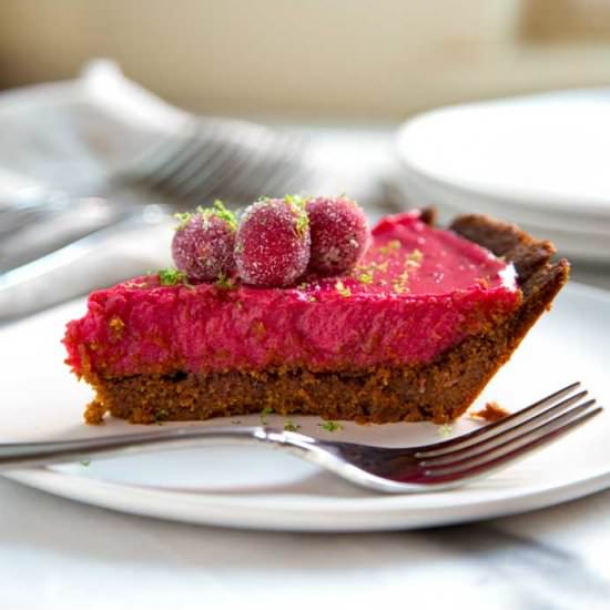 Gingersnap Cranberry Lime Pie
