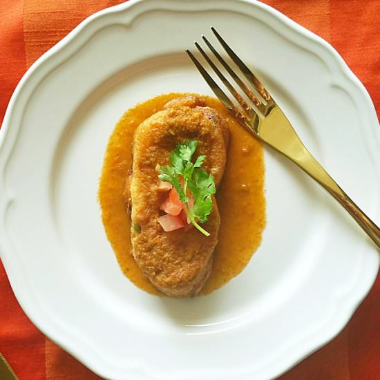 Chile Rellenoes with a Spicy Sauce