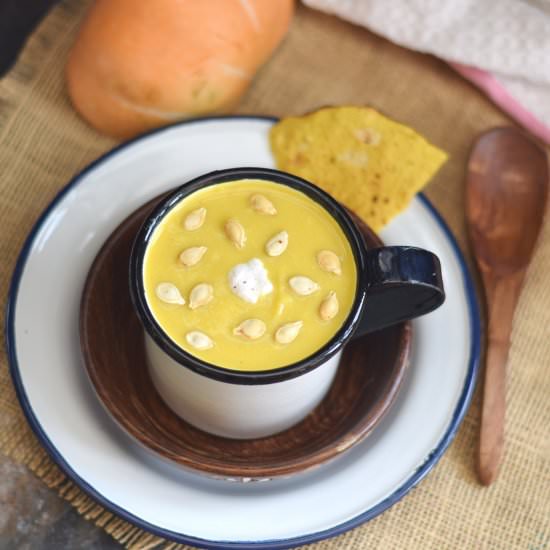 Grilled Onion Pumpkin Soup