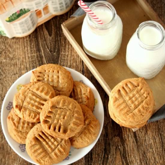Peanut Butter Wheat Honey Cookies