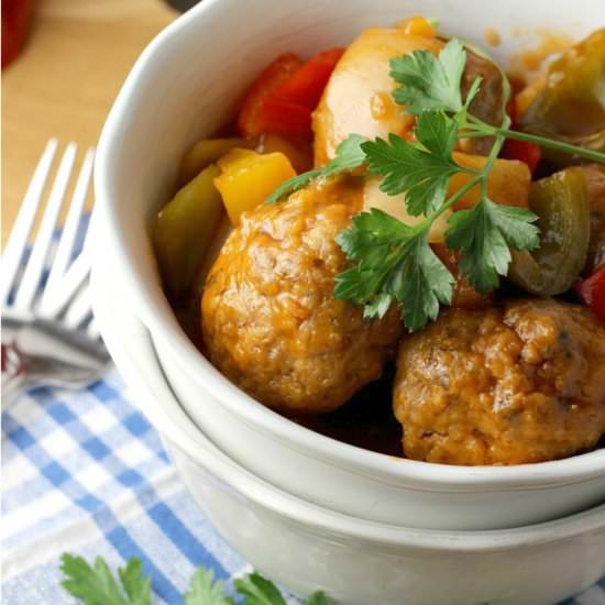 Sweet & Sour Ground Pork Meatballs