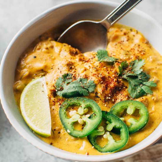 Creamy Dairy Free Pumpkin Chili