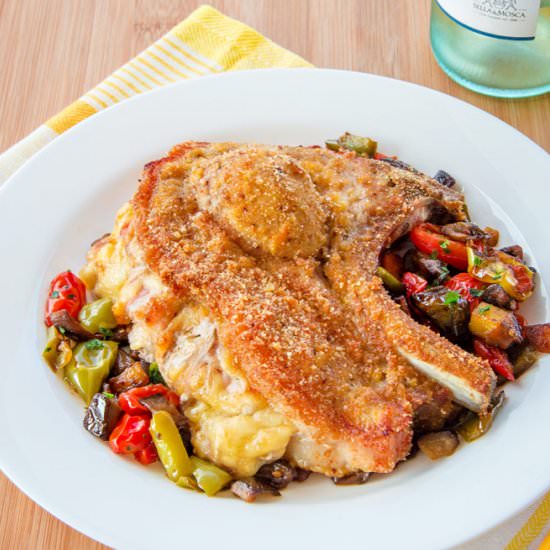 Breaded Pork Chops with Ham&Cheese