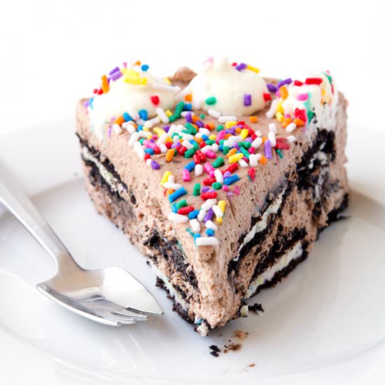 Birthday Cake Oreo Icebox Cake