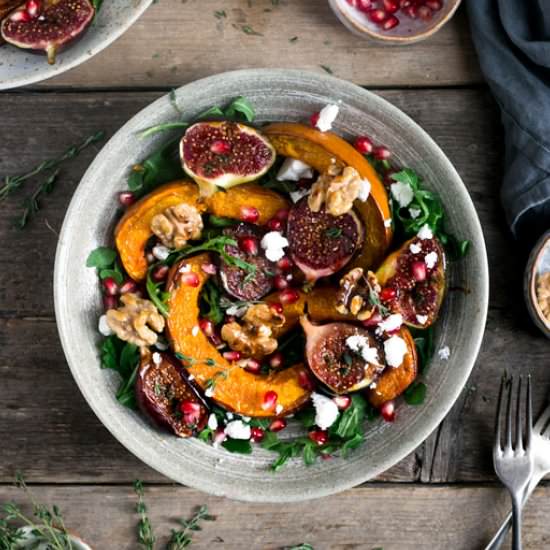 Roasted Pumpkin Salad with walnuts