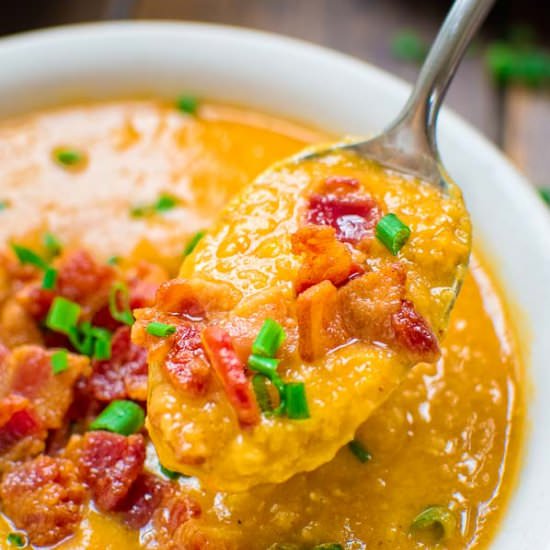 RED LENTIL SOUP WITH BACON
