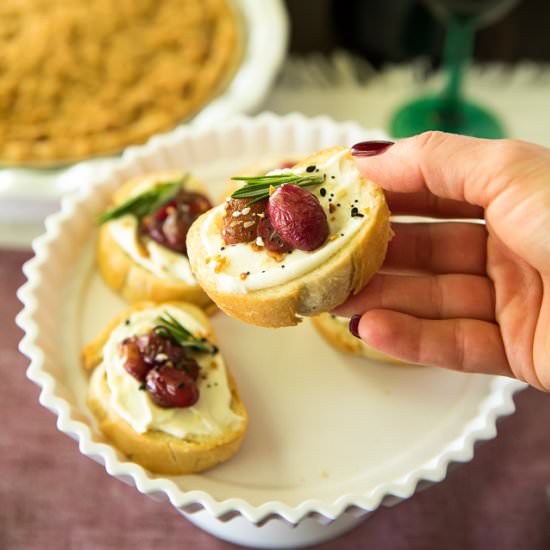 Roasted Grape Crostini