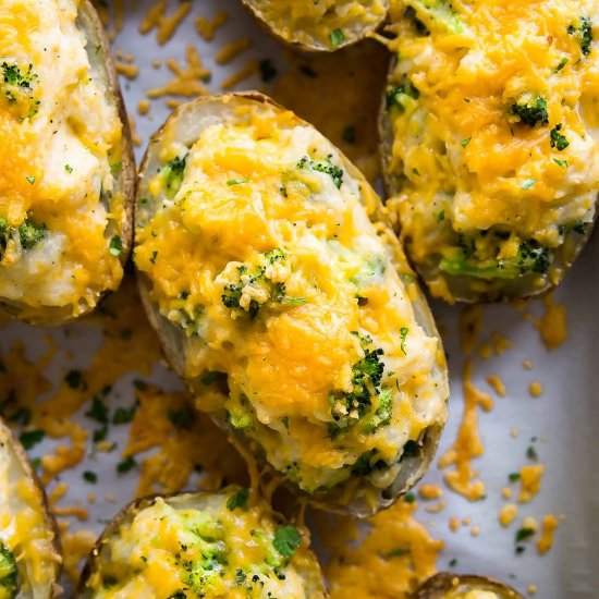 Cheddar and Broccoli Twice Baked Po