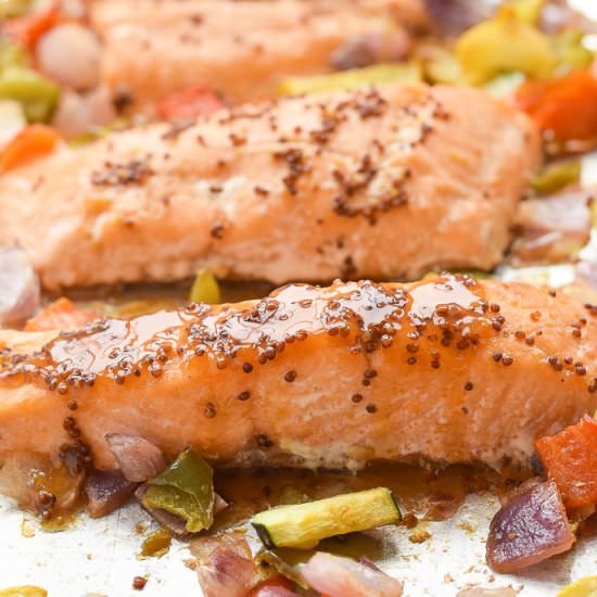 Sheet Pan Apple Cider Glazed Salmon