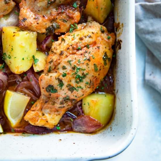 Spanish Roasted Chicken & Potatoes