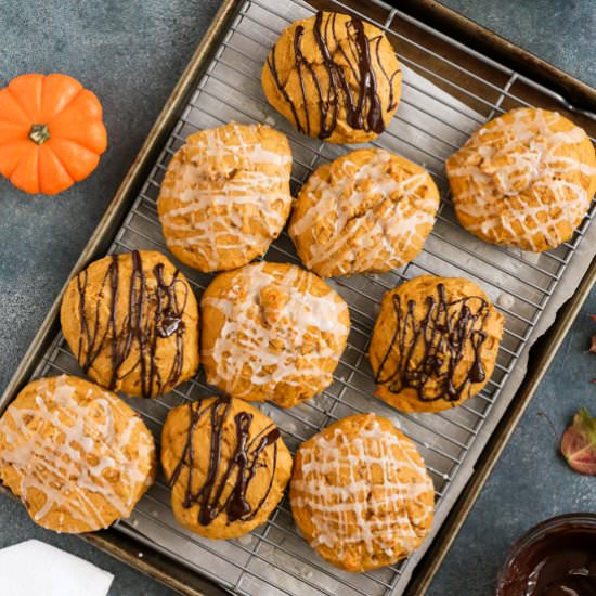 Glazed Pumpkin Ginger Scone Cakes
