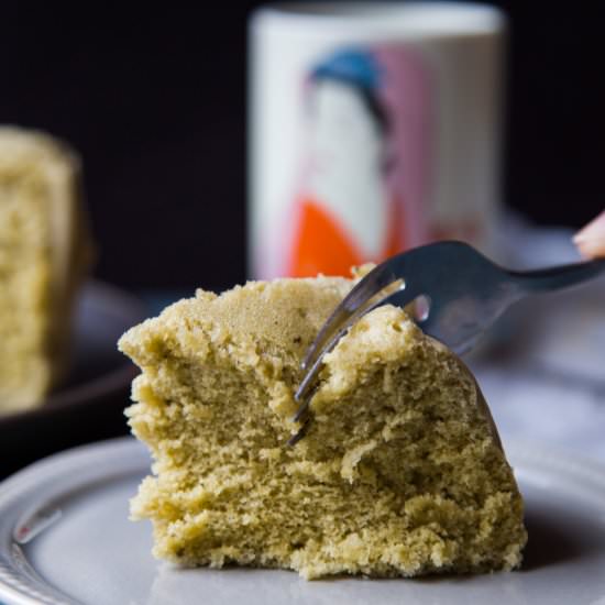 Steamed matcha sponge cake