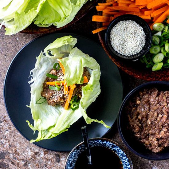 Lettuce wraps with lentil filling