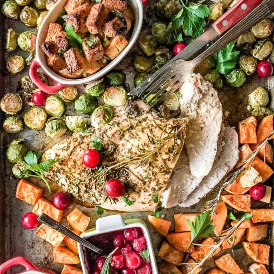 Sheet Pan Thanksgiving Dinner for 2