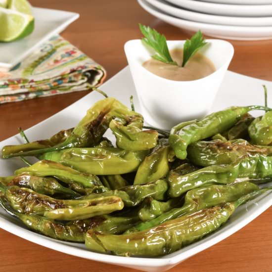 Blistered Shishito Peppers with Aioli