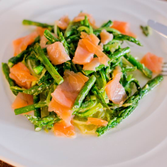 Salmon Asparagus Courgetti