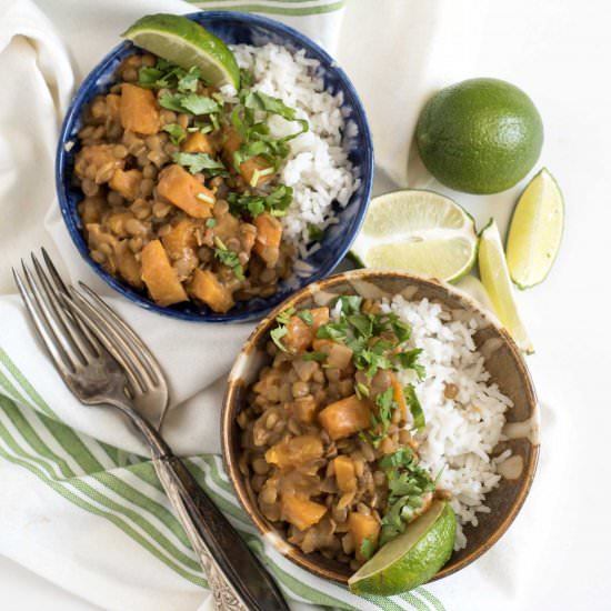 Lentil Curry with Butternut Squash