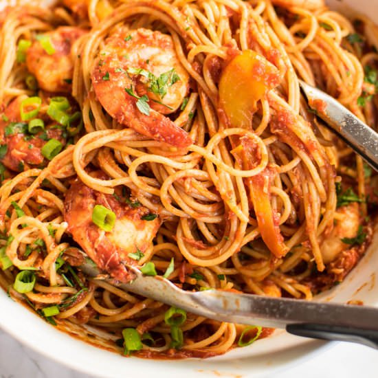 Cajun Spaghetti with Seafood