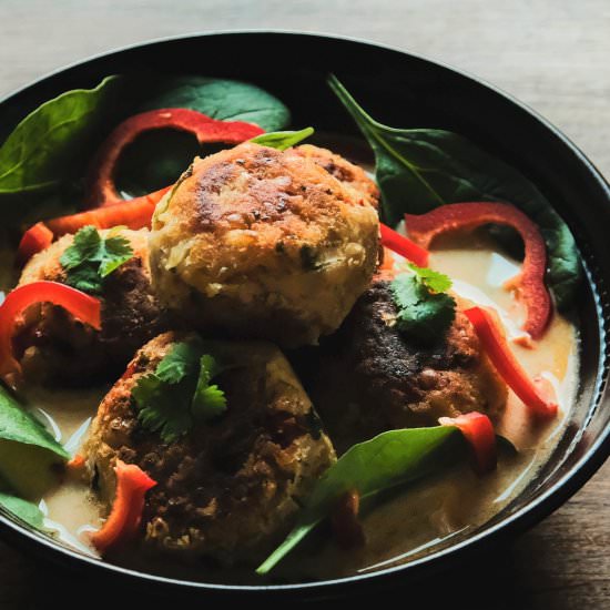 Vegan Red Lentil Curry “Meat”balls