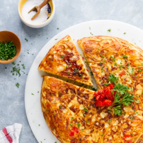 Leftover Spaghetti Pasta Frittata