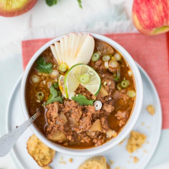 Crockpot Paleo Turkey Apple Chili