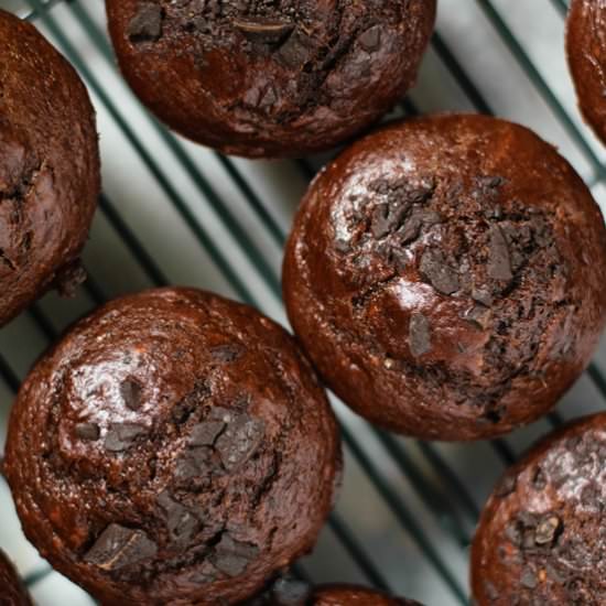Double Chocolate Banana Muffins