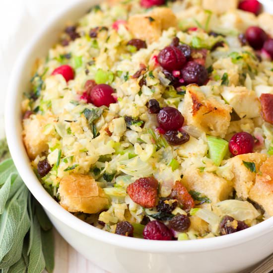 GF Fruity Riced Cauliflower Stuffing