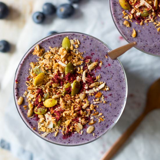 Blueberry Zucchini Protein Smoothie