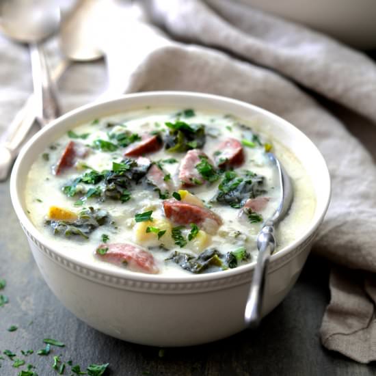 Potato Kielbasa and Kale Soup
