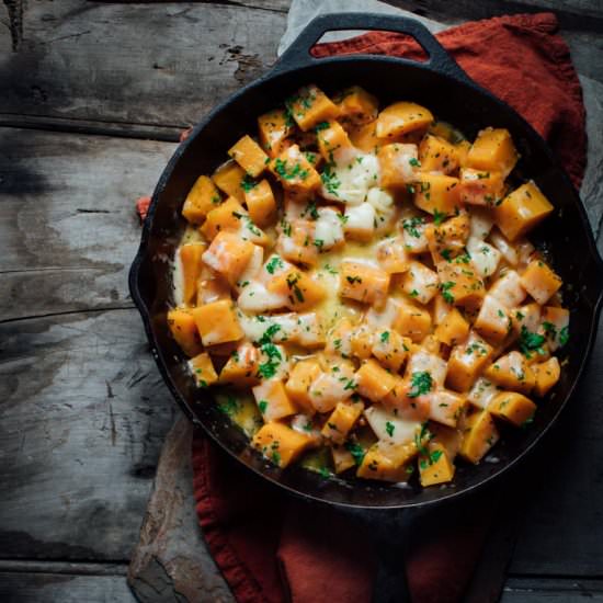 easy cheesy butternut squash