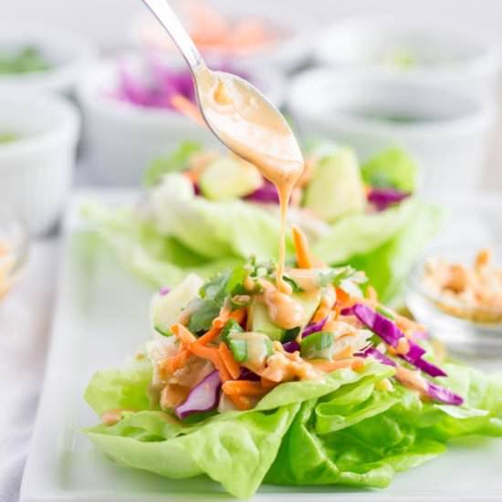 Thai Chicken Lettuce Wraps