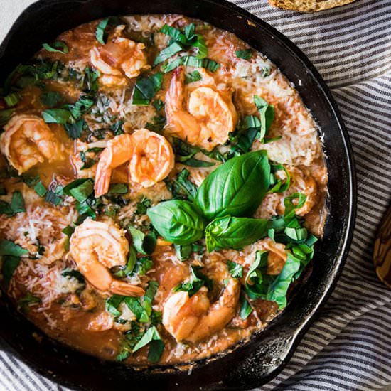 20 Minute Tomato Basil Shrimp
