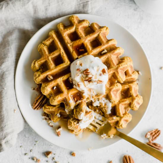 Whole Wheat Pumpkin Spice Waffles