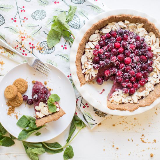 Clean Cranberry Gingerbread Pie
