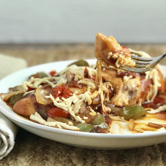 Easy Vegetable Baked BBQ Chicken