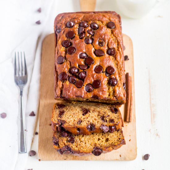 Healthy Pumpkin Banana Bread