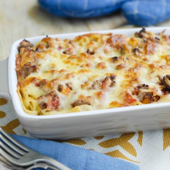 Baked Bolognese Spaghetti