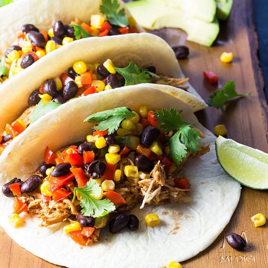 BBQ Chicken & Black Bean Tacos