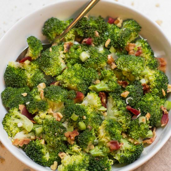 Broccoli with Bacon and Walnuts