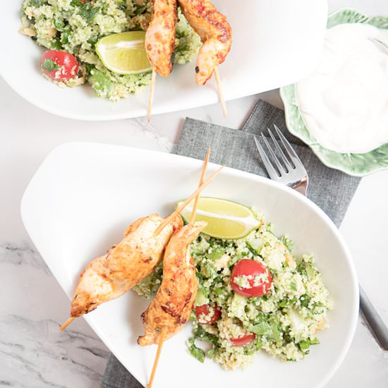 Raw Broccoli Tabouleh with Tahini