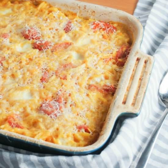 Cheesy Orzo Pasta Bake