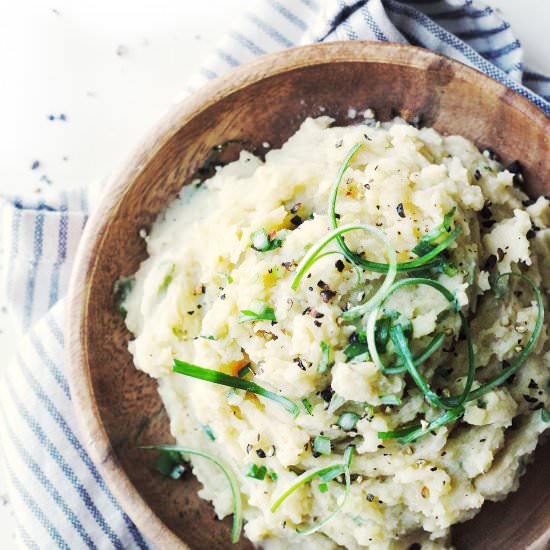 Garlic Miso Butter Mashed Potatoes