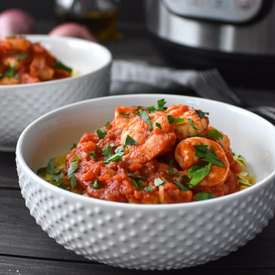 Shrimp & Spaghetti Squash Diavolo