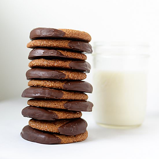 Chocolate Dipped Gingersnap Cookies