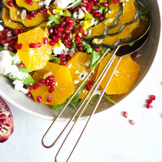 Orange, Pomegranate + Squash Salad