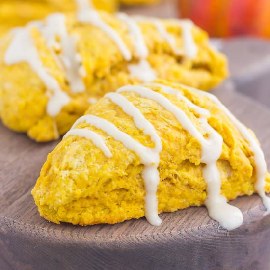 Pumpkin Scones with Maple Glaze