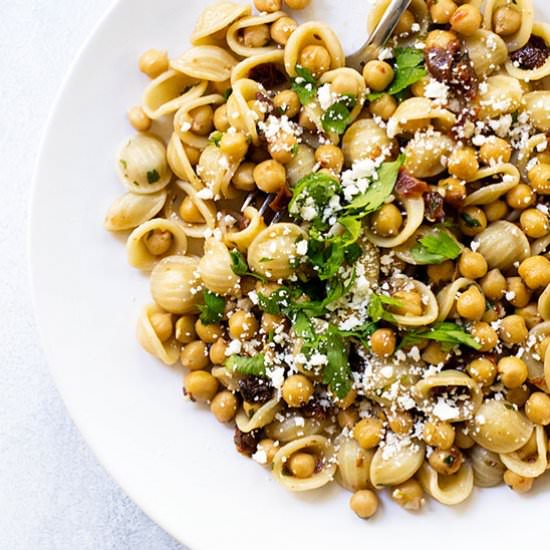 Orecchiette with Chickpeas and Feta
