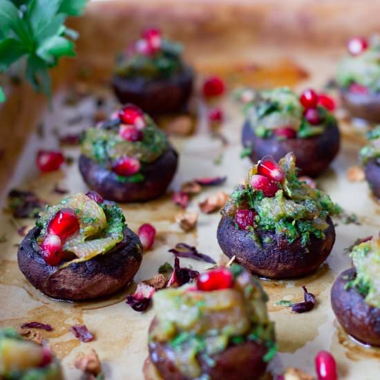 Paleo Bacon Herb Stuffed Mushrooms