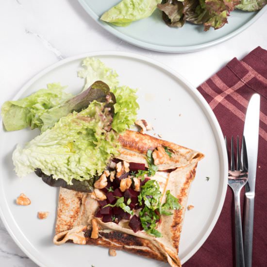 Crepes with Beetroot and Camembert